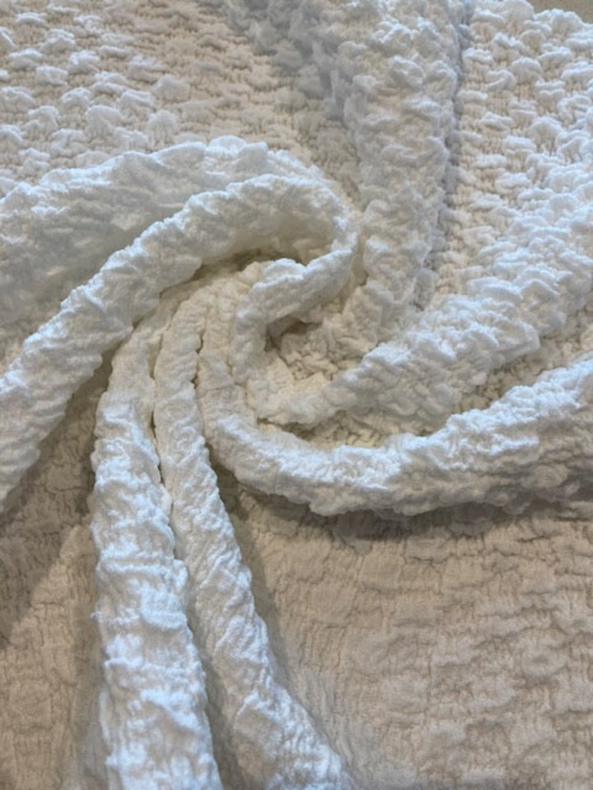 Ivory Seersucker Textured Look