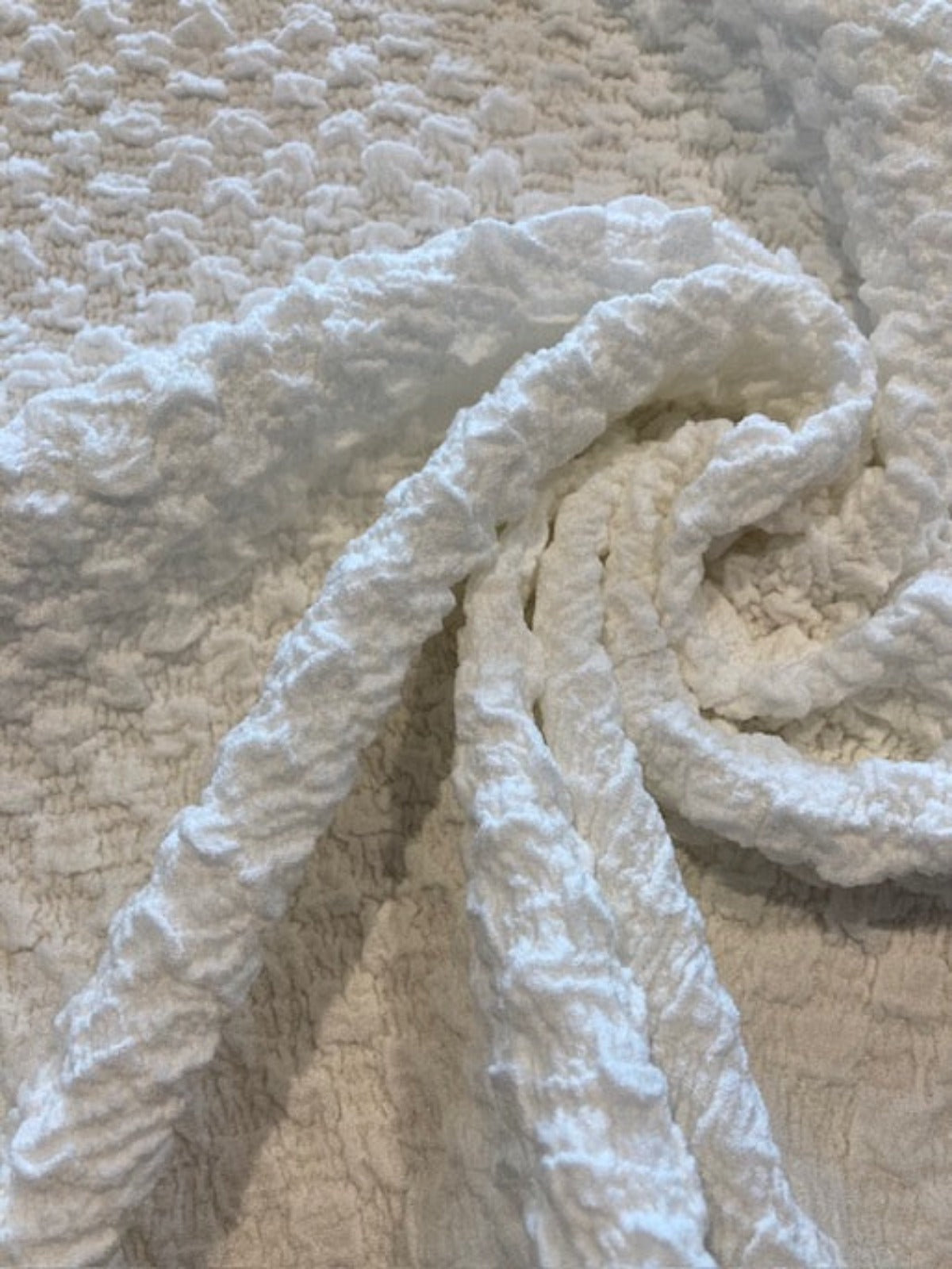 Ivory Seersucker Textured Look