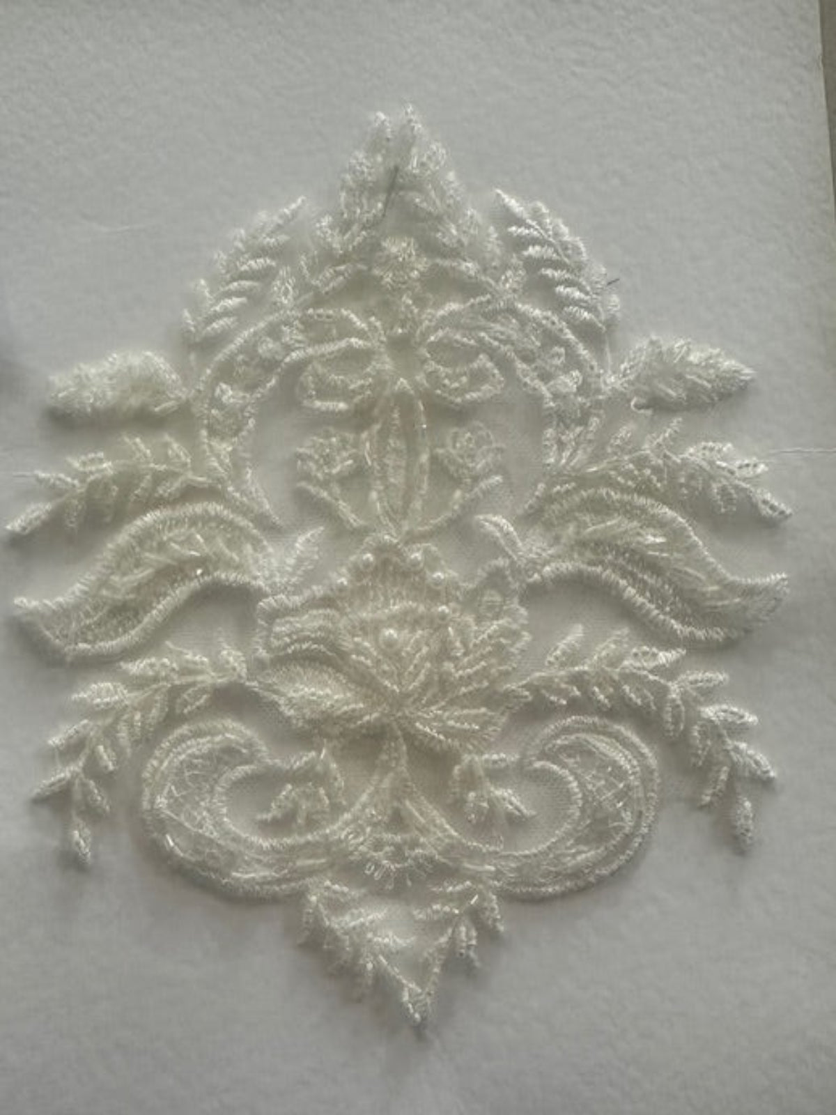 Ivory Bulb Shaped Applique with Pearl &amp; Bead Detail 20cm long