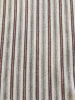 Burgundy/Pale Blue Colour Woven Stripe - Running along the Fabric