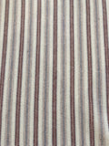 Burgundy/Pale Blue Colour Woven Stripe - Running along the Fabric