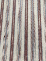 Burgundy/Pale Blue Colour Woven Stripe - Running along the Fabric