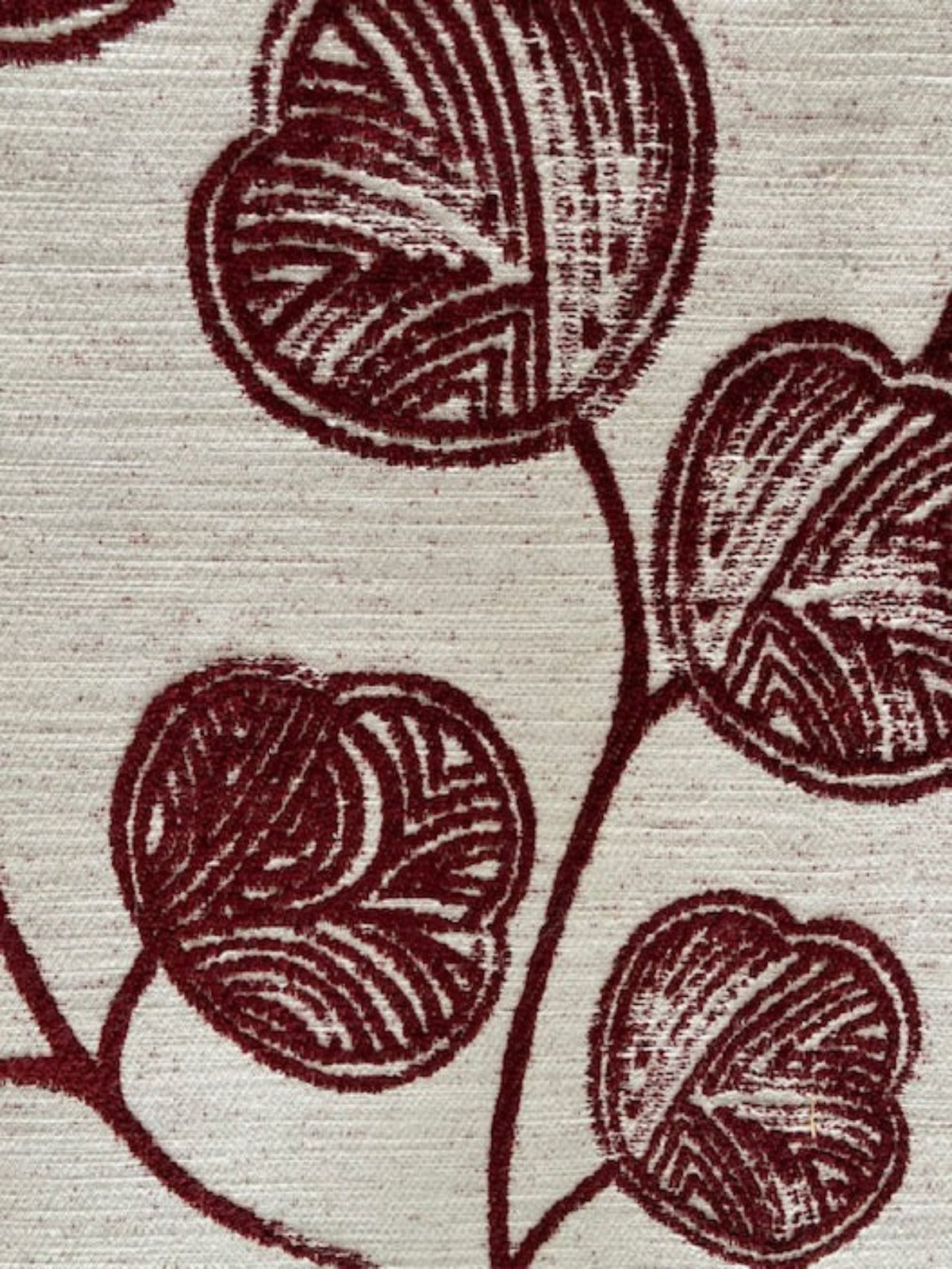Burgundy Trailing Leaf Jacquard