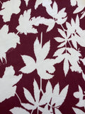 Maroon/White Leaf Print on Jersey