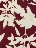 Maroon/White Leaf Print on Jersey