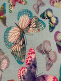 Multi Coloured Butterflies on Spearmint Cotton