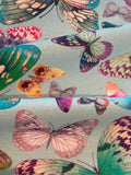 Multi Coloured Butterflies on Spearmint Cotton