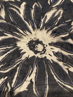 Black with White Outline Flower Burnout