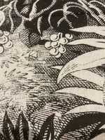 Black/White Monochrome Leaf & Flower Print