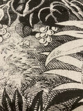 Black/White Monochrome Leaf & Flower Print