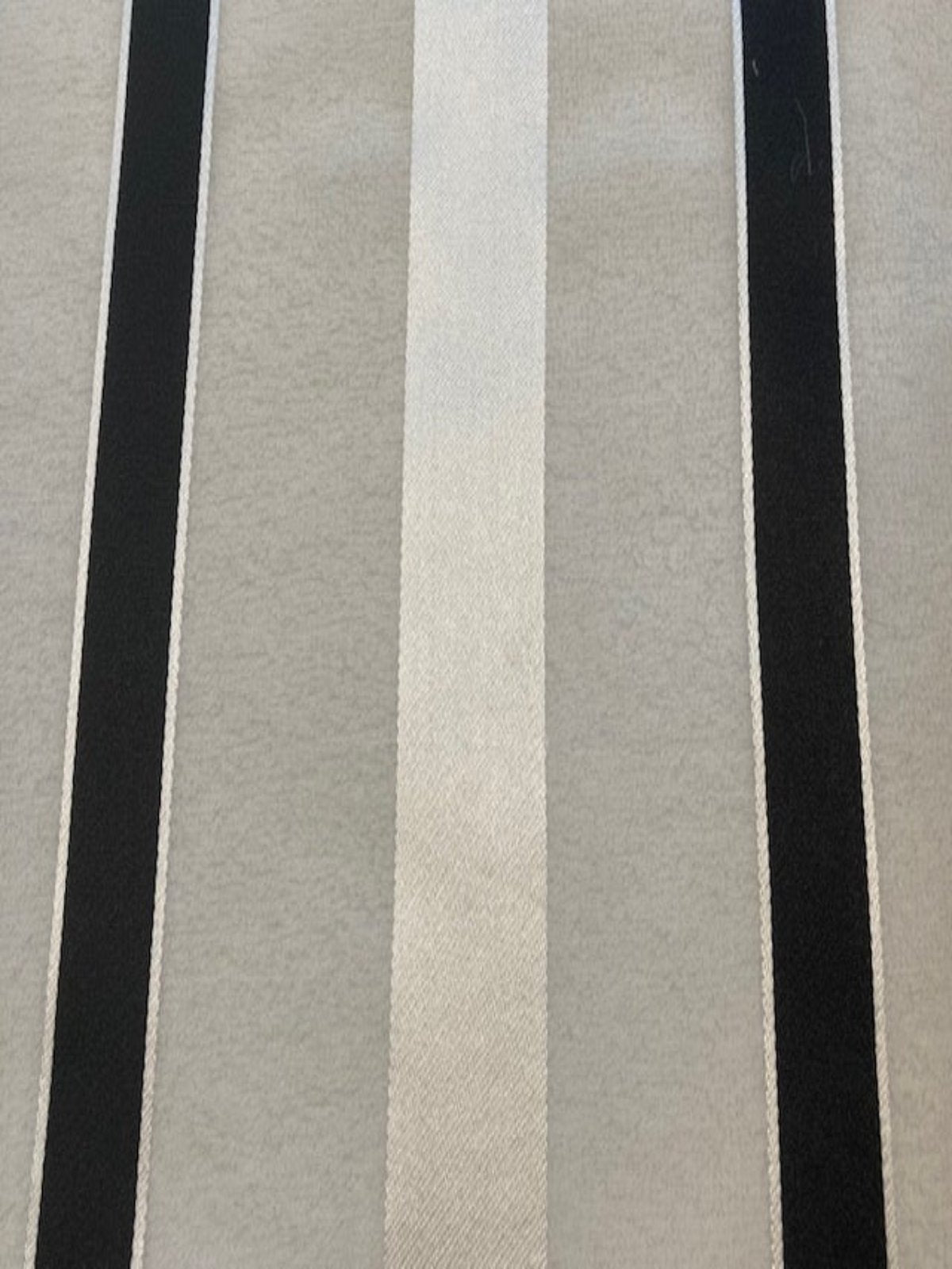 Black & White Satin Stripe on Ivory Silk Organza