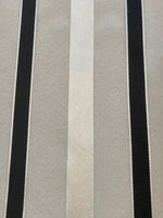 Black & White Satin Stripe on Ivory Silk Organza