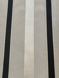 Black & White Satin Stripe on Ivory Silk Organza