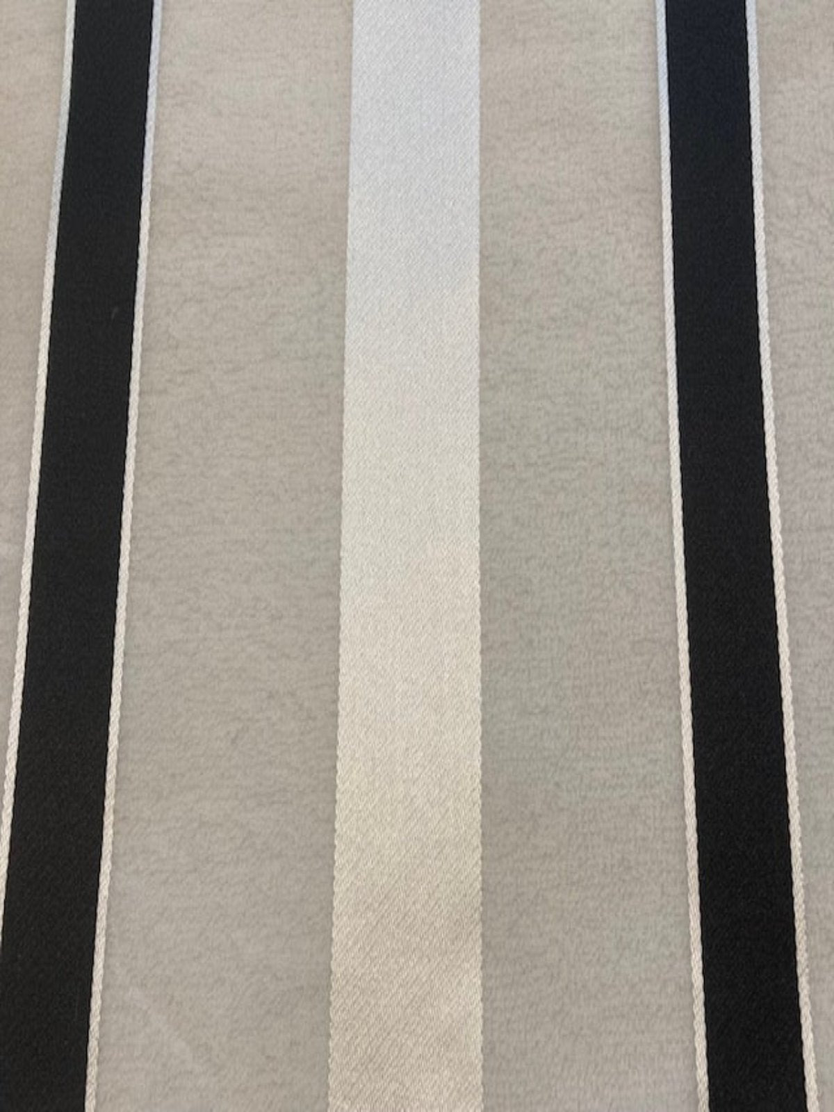 Black & White Satin Stripe on Ivory Silk Organza