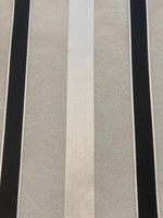 Black & White Satin Stripe on Ivory Silk Organza