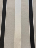 Black & White Satin Stripe on Ivory Silk Organza