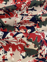 Red/Green Allover Camouflage on Cotton Lawn