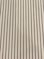 Black Woven Pinstripe on Cream Shirting Weight