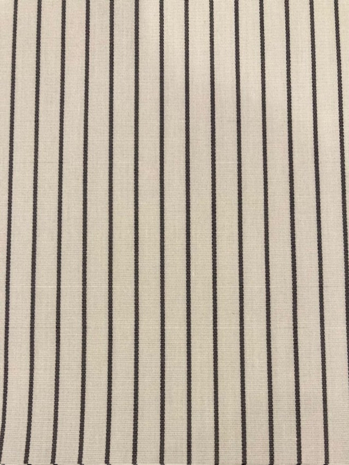 Black Woven Pinstripe on Cream Shirting Weight