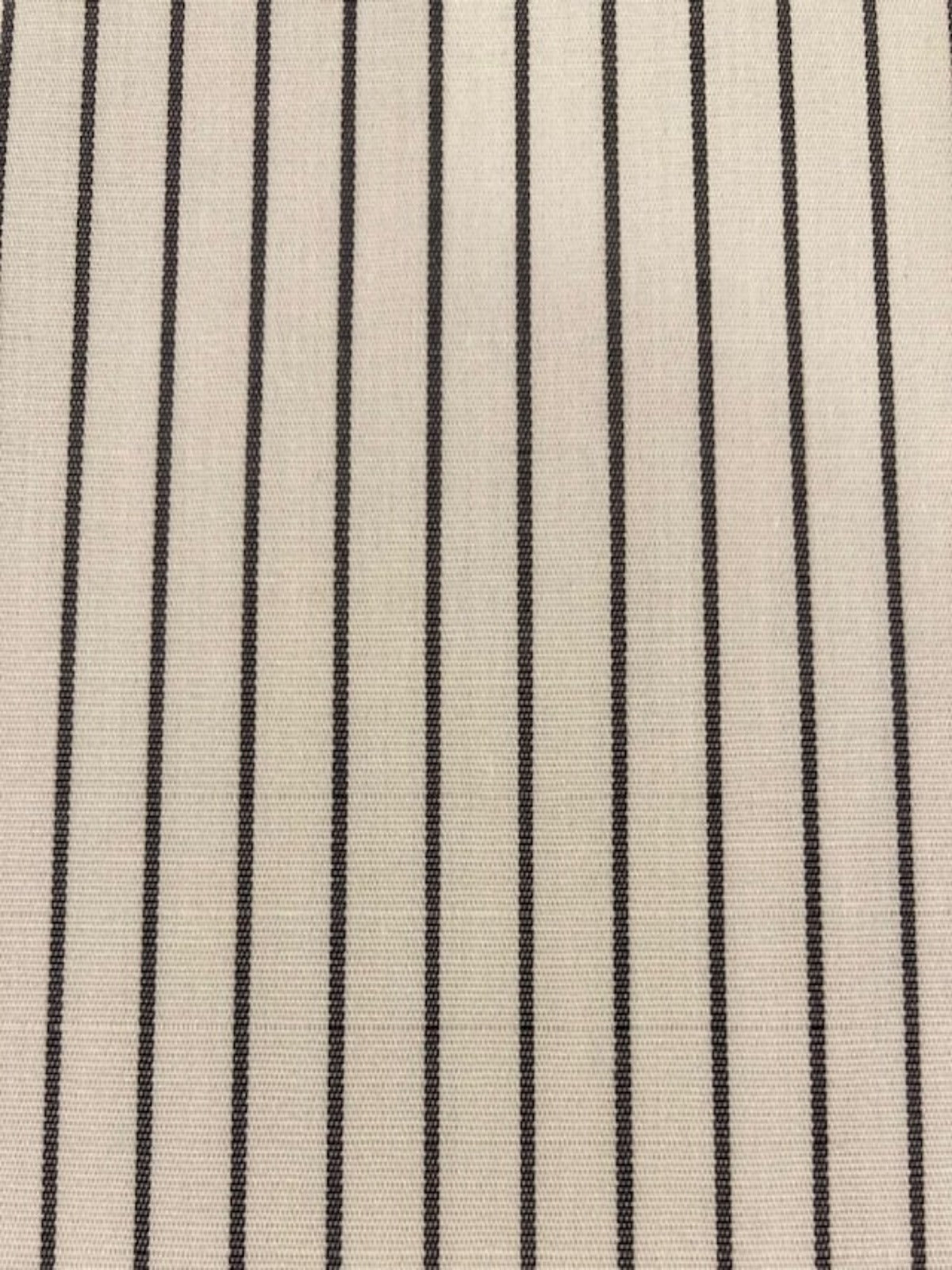 Black Woven Pinstripe on Cream Shirting Weight