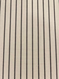 Black Woven Pinstripe on Cream Shirting Weight