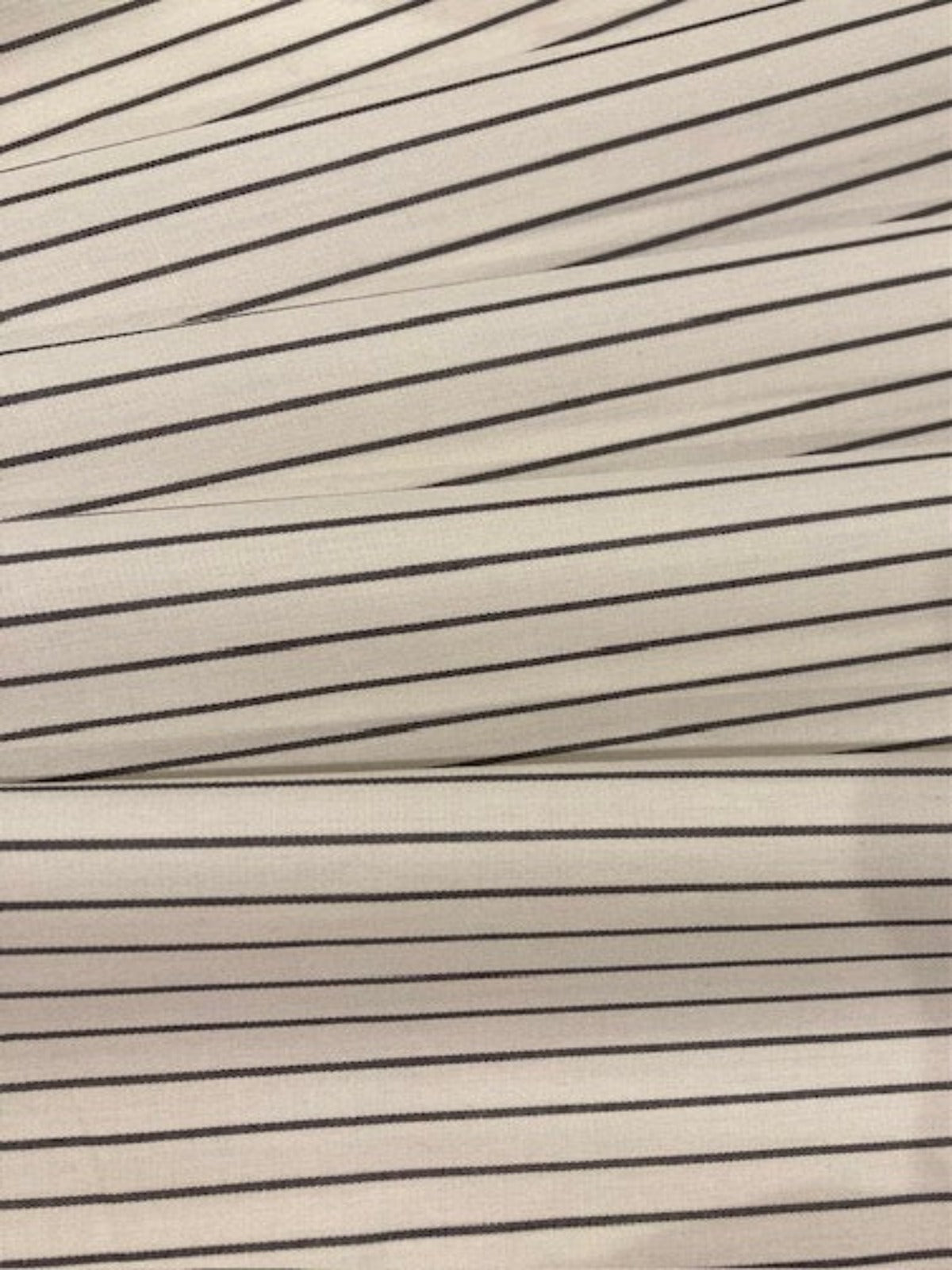 Black Woven Pinstripe on Cream Shirting Weight
