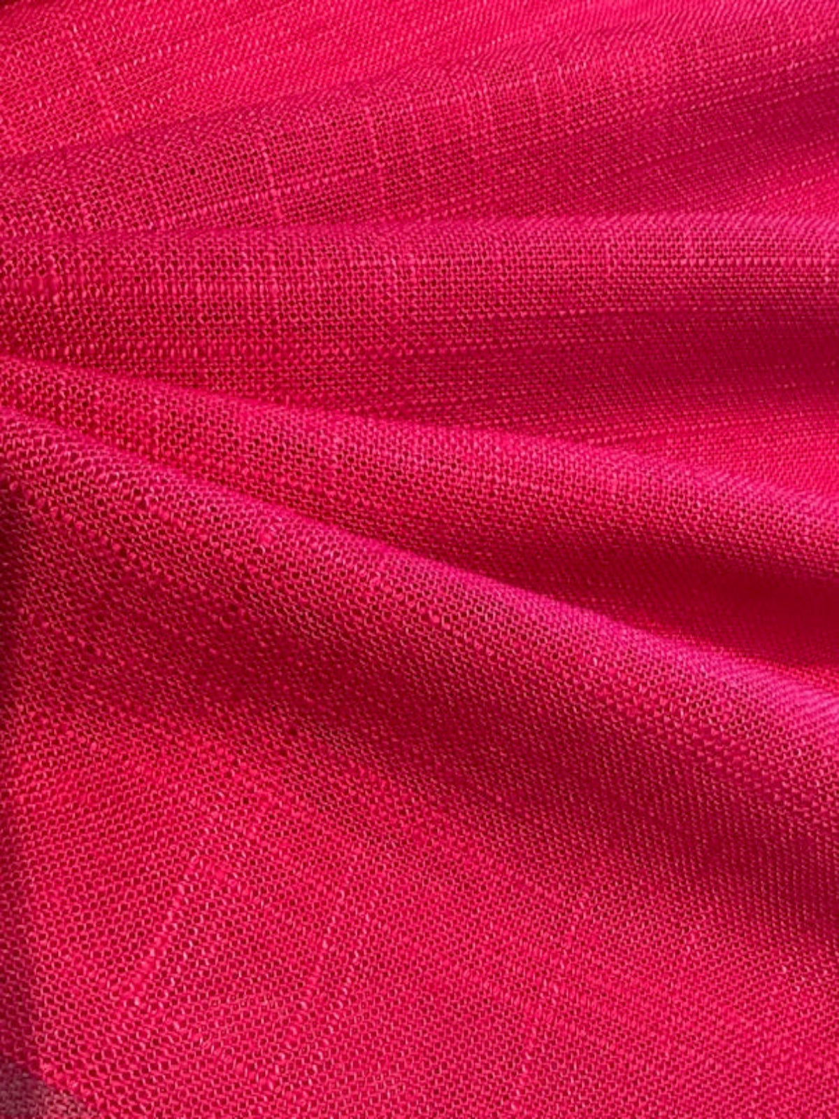 Cerise Linen/Viscose Mix, Slubbed Look