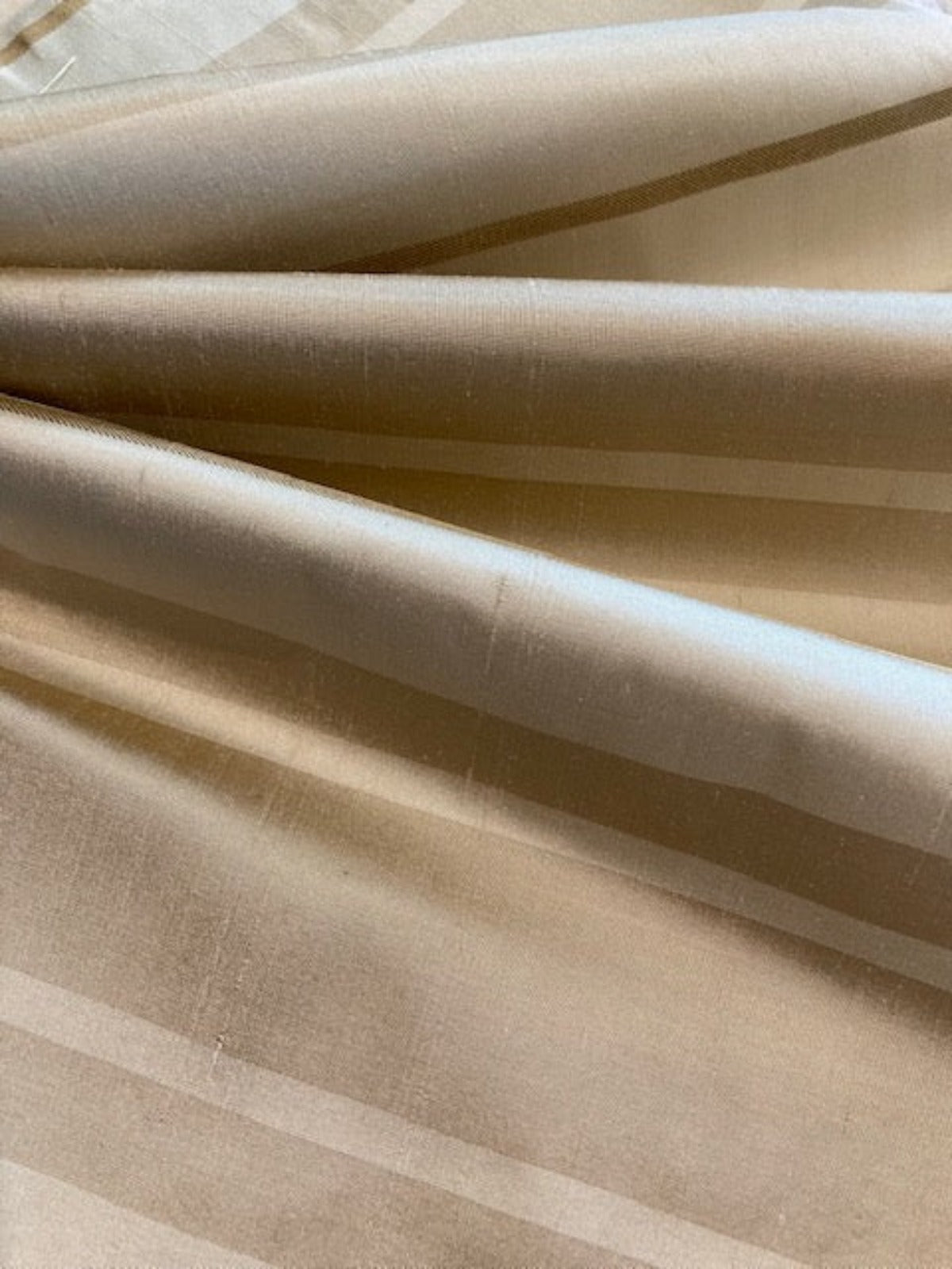 Coffee Silk Dupion Stripe