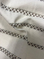 Chestnut Embroidered Stripe With Gold Lurex Detail on Cotton Twill