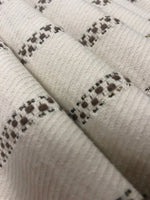 Chestnut Embroidered Stripe With Gold Lurex Detail on Cotton Twill