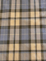 Dusty Blue/Coffee Twill Check Crisp handle, Dress Weight