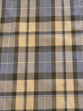 Dusty Blue/Coffee Twill Check Crisp handle, Dress Weight