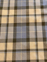 Dusty Blue/Coffee Twill Check Crisp handle, Dress Weight