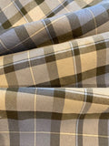 Dusty Blue/Coffee Twill Check Crisp handle, Dress Weight