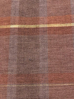 Shades of Heather/Dull Orange Check with Gold Lurex Stripe Firm Handle Furnishing