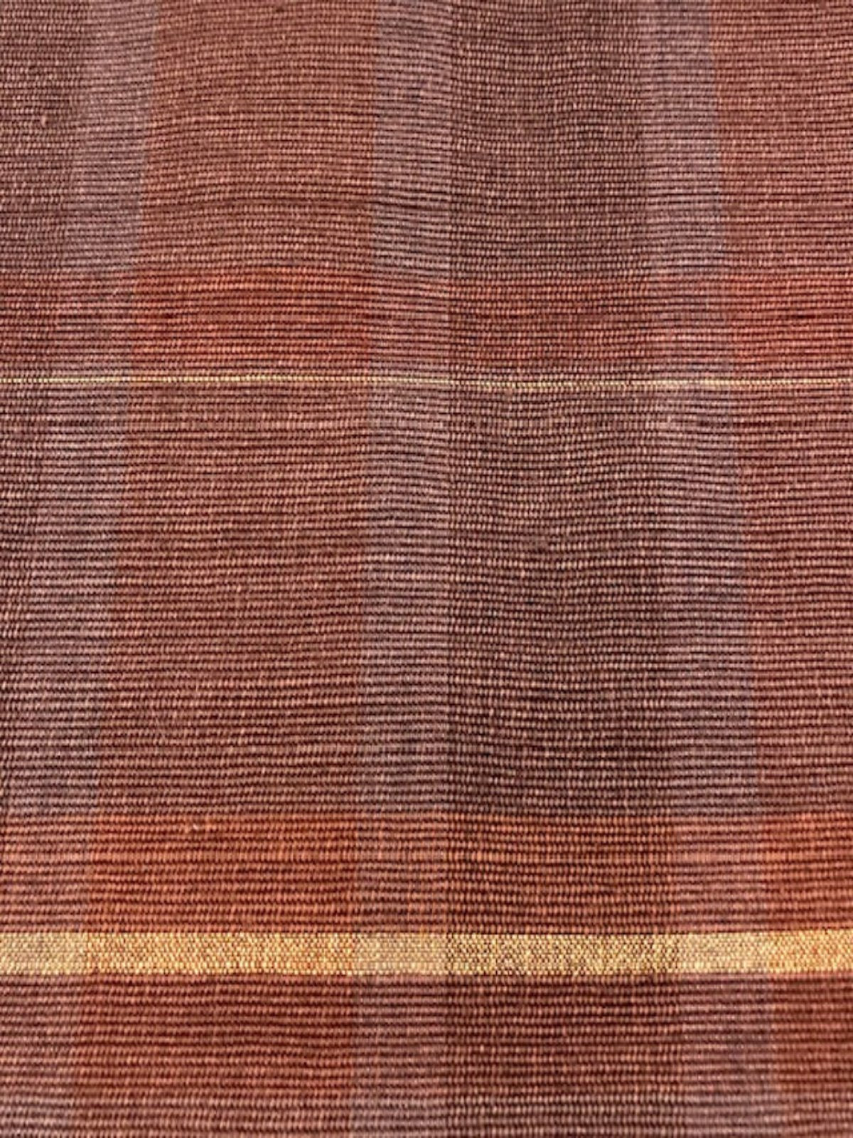 Shades of Heather/Dull Orange Check with Gold Lurex Stripe Firm Handle Furnishing