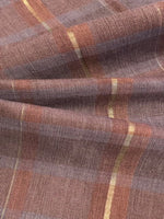 Shades of Heather/Dull Orange Check with Gold Lurex Stripe Firm Handle Furnishing