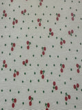 Small Red Cherry on Spearmint Poly/Cotton