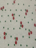 Small Red Cherry on Spearmint Poly/Cotton