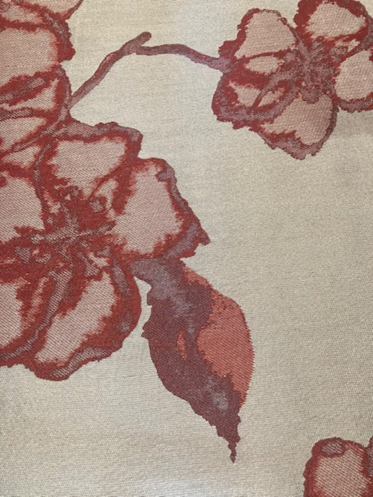 Raspberry Large Blossom Jacquard "Harlequin - Angelique Wine"