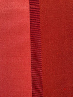 Cherry Red Silk Dupion Irridescent Stripe with Ribboned Stripe running along the Fabric