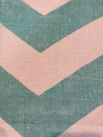 Bright Turquoise/Green Chevron on Semi Sheer Linen Voile "Scion - Vector"