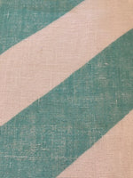 Bright Turquoise/Green Chevron on Semi Sheer Linen Voile "Scion - Vector"