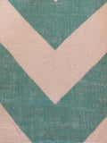 Bright Turquoise/Green Chevron on Semi Sheer Linen Voile "Scion - Vector"