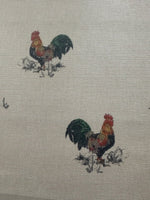 Cockerel on Natural Cotton Furnishing