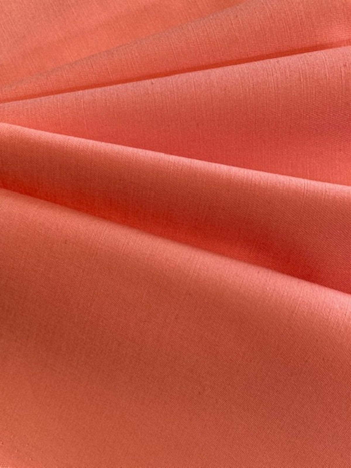 Bright Coral Stretch Woven Cotton Crisp Handle
