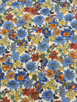 Cornflower Blue Country Flowers on Cotton Lawn