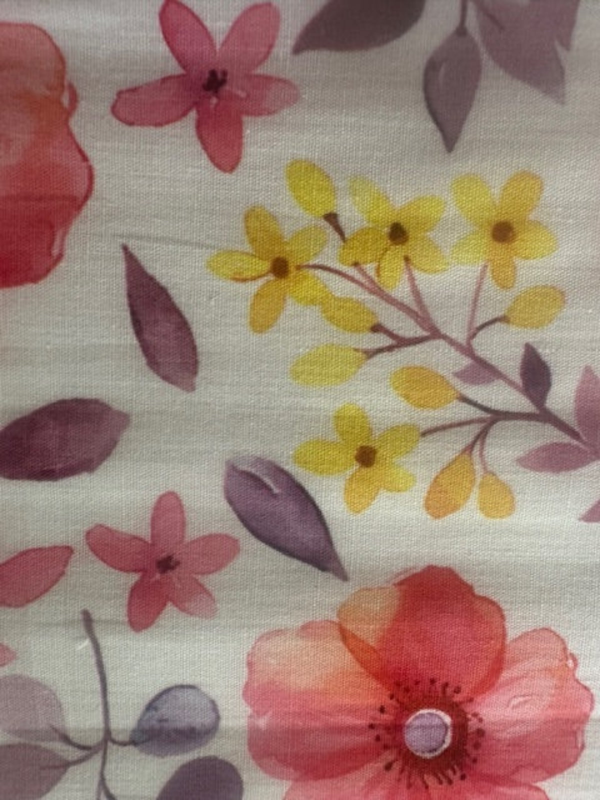 Bright Coral/Mauve Floral on Cotton Lawn
