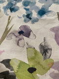 Cranberry /Lime&nbsp; Watercolour Floral on Cotton Furnishing