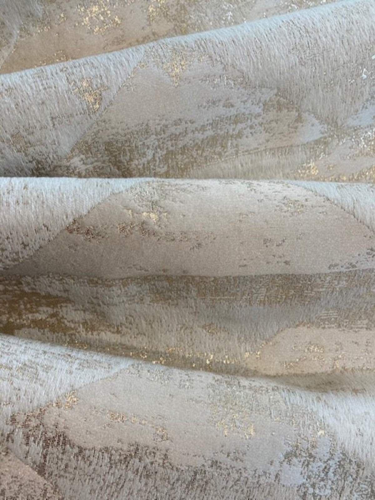 Cream Interlocking Triangles with Gold Lurex Detail